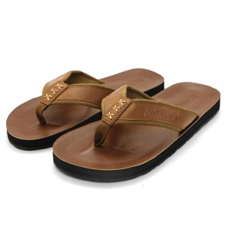  Men PU Flip Flop Thong Sandal Leather Male Summer Sandals